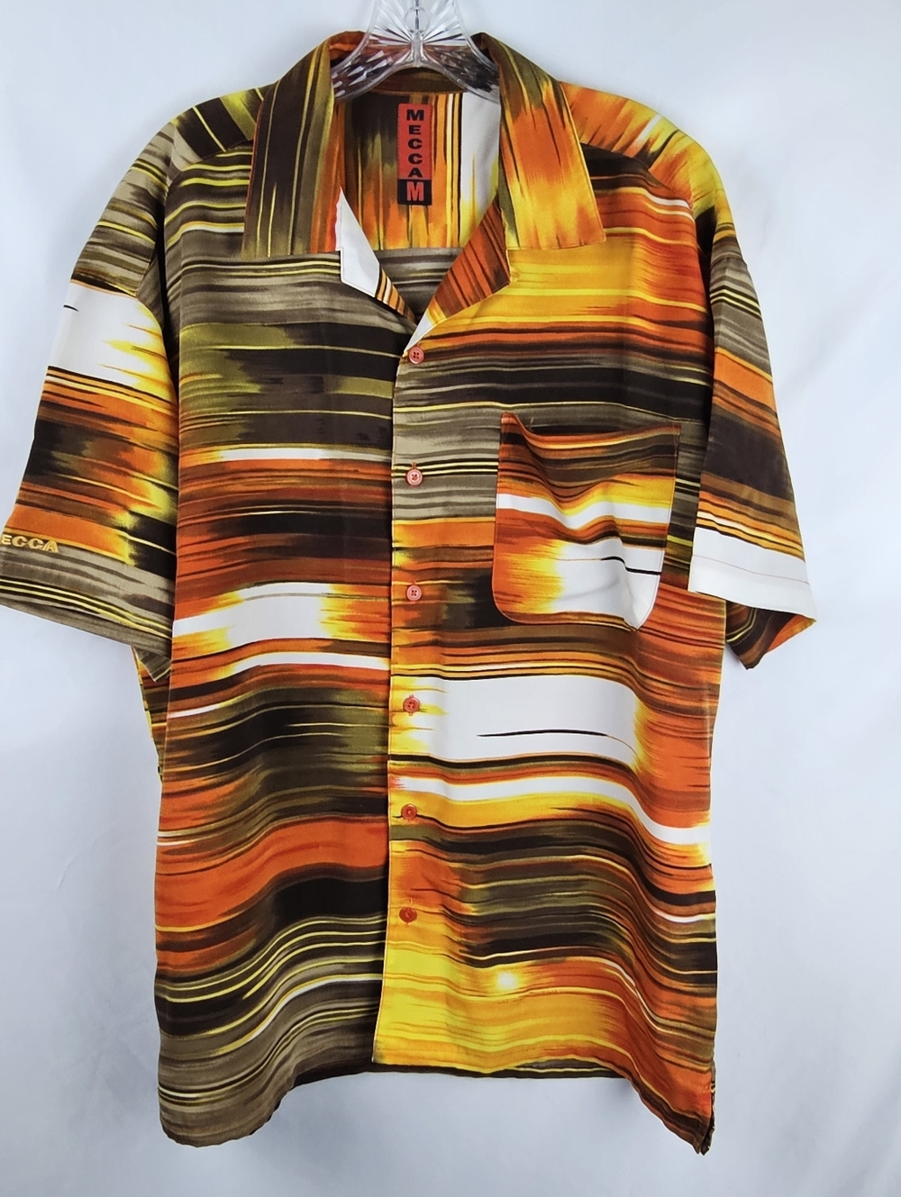 Vtg Mecca Sunset Strip Button Up Shirt Men's Med Streetwear Hip Hop Urban